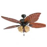 Honeywell Royal Palm Bronze Tropical LED Ceiling Fan with Light, Hand Carved Blades - 52-inch- Retail:$168.99