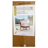 PatioFestival Outdoor left-arm Chair with light taupe Cushions