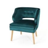 Mariposa Mid Century Velvet Accent Chair by Christopher Knight Home- Retail:$197.49