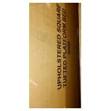 QUEEN SIZE Upholstered Square Tufted Platform Bed Color STONE