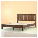 Zinus Priage by Antique Espresso Solid Wood Platform Bed with Headboard