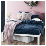 Zinus Mia White Twin Metal Platform Bed Frame Without Headboard