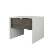 Nexera 1-Drawer Nightstand, White and Bark Grey- Retail:$99.99