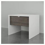 Nexera 1-Drawer Nightstand, White and Bark Grey- Retail:$99.99