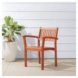 Set of 2 Stacking Eucalyptus Wood Dining Chair