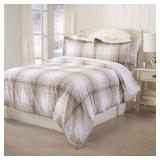 Great Bay Home Cotton Flannel Printed Duvet Cover, Blue KING SIZE
