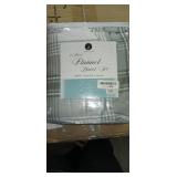 Great Bay Home Cotton Flannel Printed Duvet Cover, Blue KING SIZE