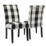HomePop Black Plaid Parsons Dining Chair (Set of 2) - Retail:$194.00