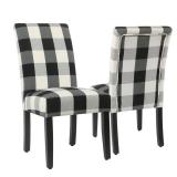 HomePop Black Plaid Parsons Dining Chair (Set of 2) - Retail:$194.00