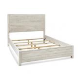 Grain Wood Furniture Montauk King Solid Wood Panel Bed RUSTIC OFF WHITE (2 BOXES)