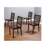 Simple Living Slat Espresso Rubberwood Dining Chairs (Set of 4)- Retail:$199.49