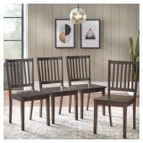 Simple Living Slat Espresso Rubberwood Dining Chairs (Set of 4)- Retail:$199.49