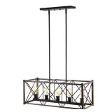 Galax 30" 5-Light Iron LED Pendant, Oil Rubbed Bronze by JONATHAN Y- Retail:$205.99