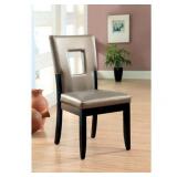 Furniture of America Evantel Keyhole Faux Leather Dining Chairs (Set of 2)- Retail:$209.49