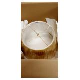 Cloth & Wire Slant Shallow Drum with Double Smocked Pleat Softback Lampshade, Vintage Gold- Retail:$89.99