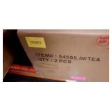 Della Hermosa 2 piece Teak finish chair with cream cushions