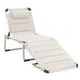 Outsunny Foldable Reclining Patio Sun Lounge Chair with 5 Position Adjustable Backrest & Comfortable Pillow- Retail:$125.99