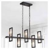 Modern 5 light Chandelier Linear Geometric