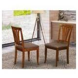2 Modern Avon Dining Room Chairs in Saddle Brown
