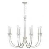 Laurent 35.75 inch 8 light Polished Nickel Chandelier