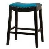 Teal- Copper Grove Divjake 26-in. Bonded Leather Saddle Counter Stool- Retail:$125.46