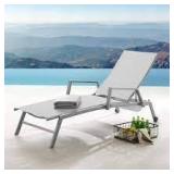 Corvus Sorrento Outdoor Contemporary Chaise Lounge GRAY STRIPE