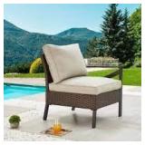 PatioFestival Outdoor left-arm Chair with light taupe Cushions