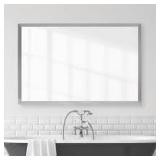 Ellis Silver Framed Mirror 36 by 48