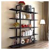 5 Tier Bookshelf Vintage Industrial Style