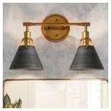 Modern Brushed Gold 2-light Vanity Light
