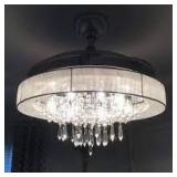 42 in Modern Chrome Retractable 3-blade Ceiling Fan with Light Kit- Retail:$209.99