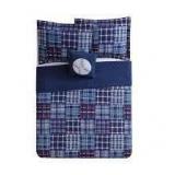 My World Reversible 3-Pc. Navy Plaid Patchwork Twin Quilt Set Bedding