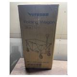 VIVOSUN Heavy Duty Folding Collapsible Wagon Utility Outdoor Camping Cart with Universal Wheels & Adjustable Handle