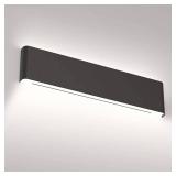 Aipsun 24in - 20W Matte Black Modern Vanity Light Up and Down LED (Cool White 5000K)