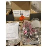 Hampton Bay Truitt 1-Light Brushed Nickel Wall Sconce with a combination Clear and Etched Glass Shade