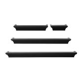 Melannco Floating Wall Mount Molding Ledge Shelves, Set of 4 in Black