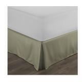Linen Market Comforter, King/Cal king, Sage with matching bed skirt