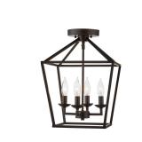 Home Decorators Collection Weyburn 16.5 in. 4-Light Bronze Semi-Flush Mount