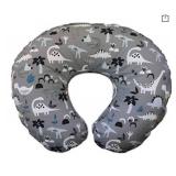Boppy Nursing Pillow and Position Original | Gray Dinosaurs with White, Black and Blue