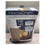 HomeCraft HCIT3BS 3-Quart Black Stainless Steel Cafa Ice Iced Coffee and Tea Brewing System