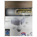 Defiant 180-Degree White Motion Activated Outdoor Integrated LED Twin Head Flood Light with Adjustable Color Temperature