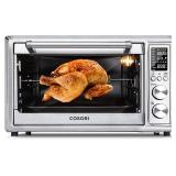 COSORI Air Fryer Toaster Oven Combo 12 Functions 30L, 13" pizza Large Countertop Dehydrator & Rotisserie, Recipes & 6 Accessories Included CO130-AO, Manual-Silver