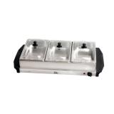 Elite Gourmet - 3 Tray Electric Buffet Server - Stainless Steel