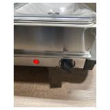 Elite Gourmet - 3 Tray Electric Buffet Server - Stainless Steel