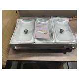 Elite Gourmet - 3 Tray Electric Buffet Server - Stainless Steel