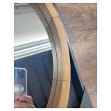 Round Decorative Wall Mirror Wood Barrel Frame - Threshold