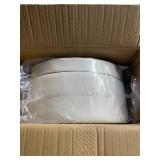 Ornavo Home Modern Round Velvet Storage Ottoman Foot Rest Vanity Stool/Seat with Gold Metal Legs & Tray Top Coffee Table - Cream