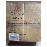 Ornavo Home Modern Round Velvet Storage Ottoman Foot Rest Vanity Stool/Seat with Gold Metal Legs & Tray Top Coffee Table - Cream