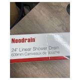 Neodrain 24 Inch Rectangular Linear Shower Drain with Brick Pattern Grate, Brushed 304 Stainless Steel Bathroom Floor Drain,Shower Floor Drain Includes Adjustable Leveling Feet