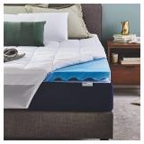 Ultra Soft Support Gel Memory Foam Dual Layer Mattress Topper, 4 Inches, King